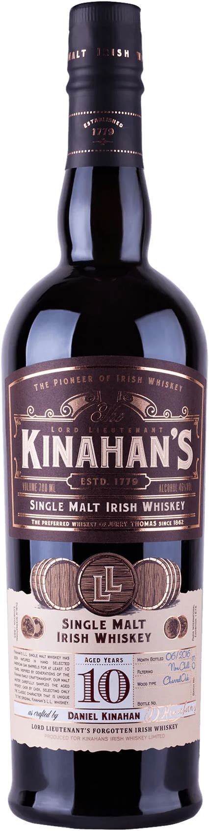 Kinahans 10 Year Old Single Malt Irish Whiskey (700ml).